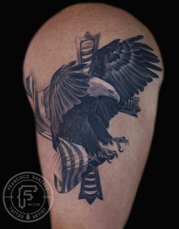 bald eagle tattoo by Francisco Sanchez : Tattoos